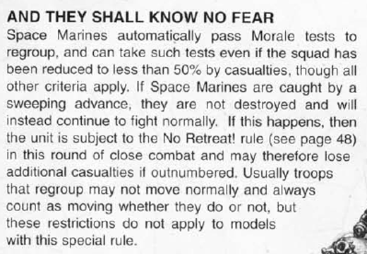 Example of a special rule from a wargame rulebook